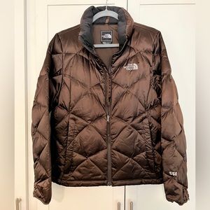 The North Face 550 Down Filled Puffer Jacket Brown Size M